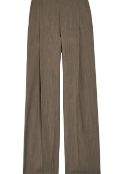 Wide-leg wool-blend trousers