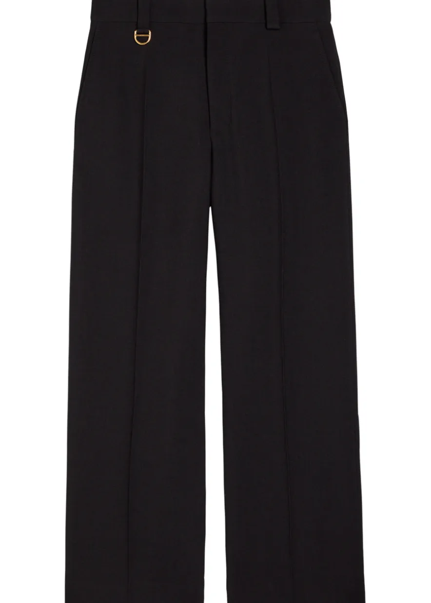 Wide-leg wool trousers