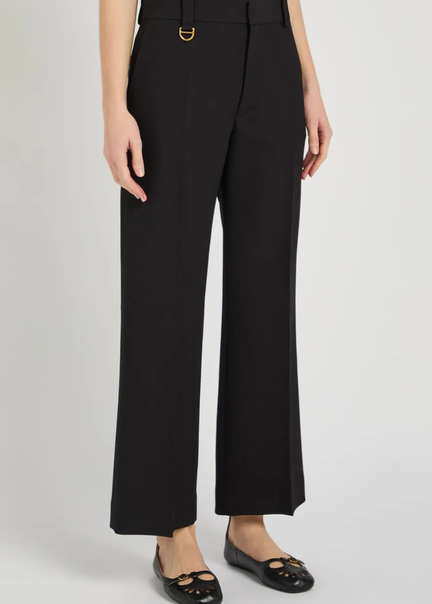Wide-leg wool trousers
