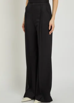 Wide-leg wool trousers
