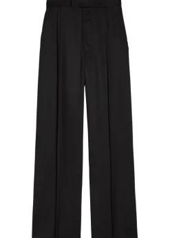Wide-leg wool trousers