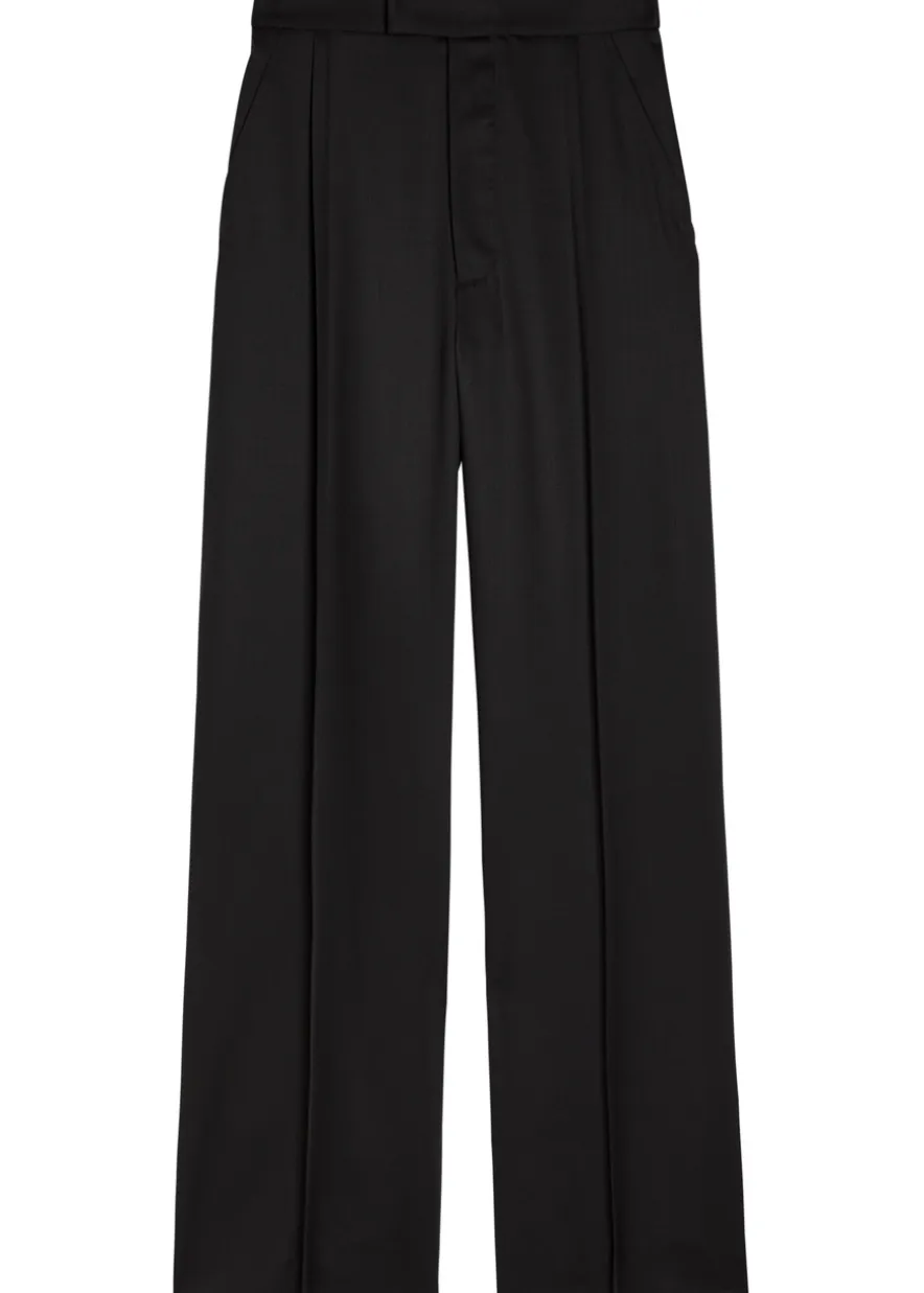 Wide-leg wool trousers