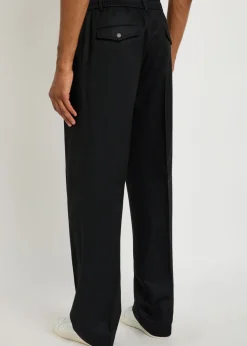 Wide-leg wool trousers