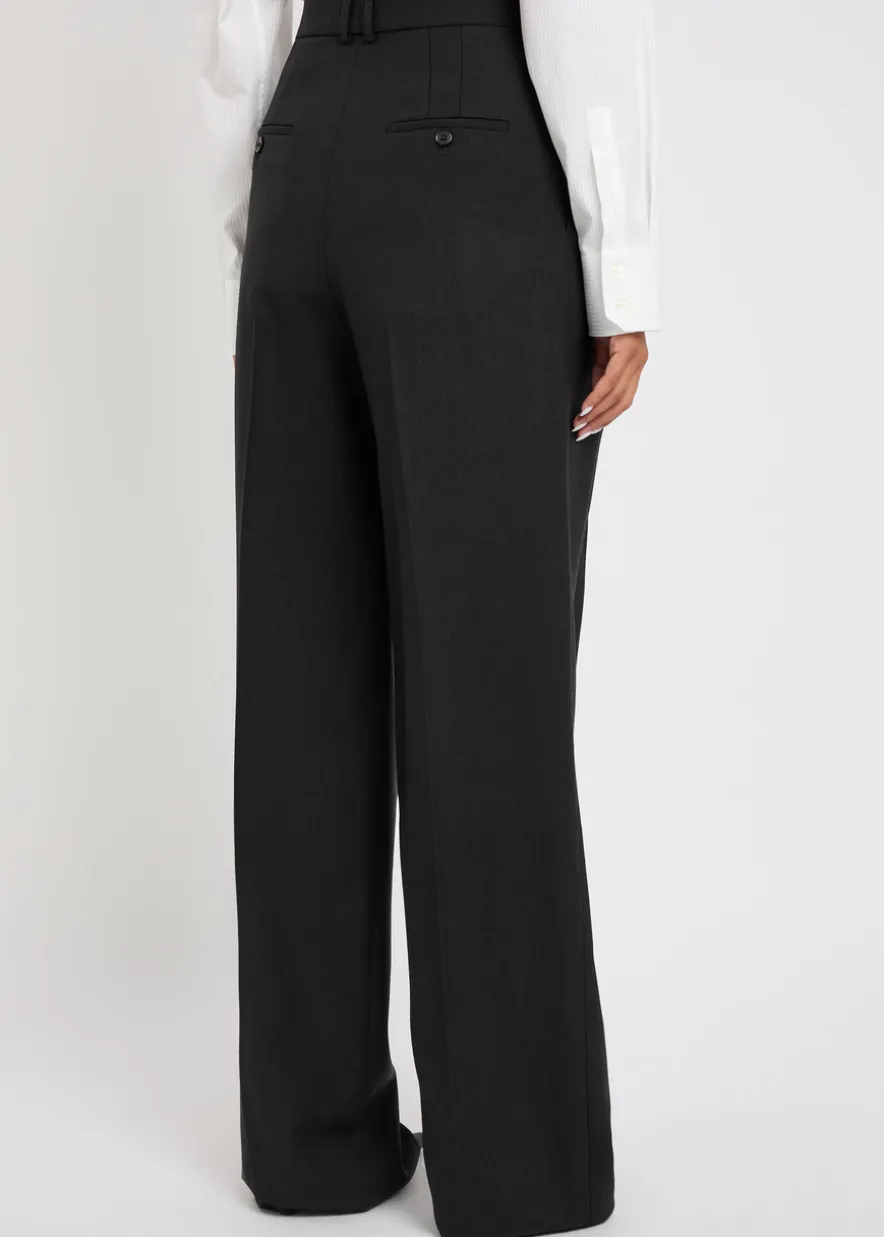 Wide-leg wool trousers