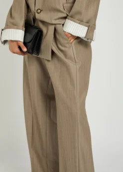 Wide-leg wool trousers