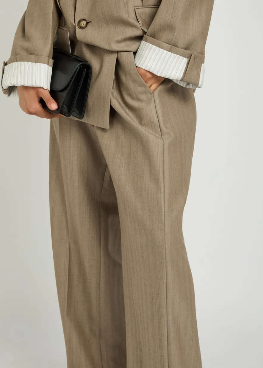 Wide-leg wool trousers