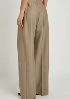 Wide-leg wool trousers