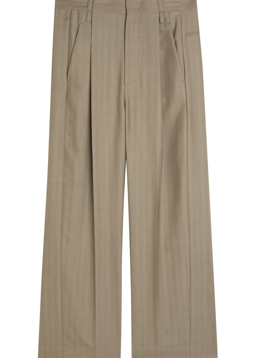 Wide-leg wool trousers