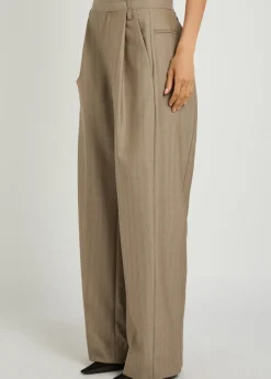 Wide-leg wool trousers