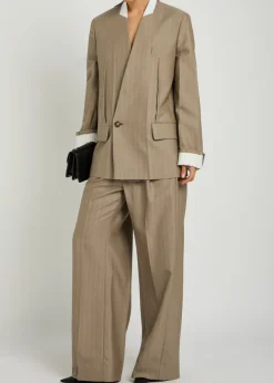 Wide-leg wool trousers