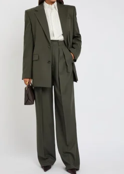 Wide-leg wool trousers