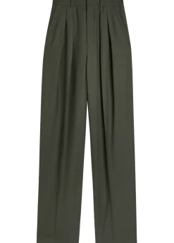 Wide-leg wool trousers