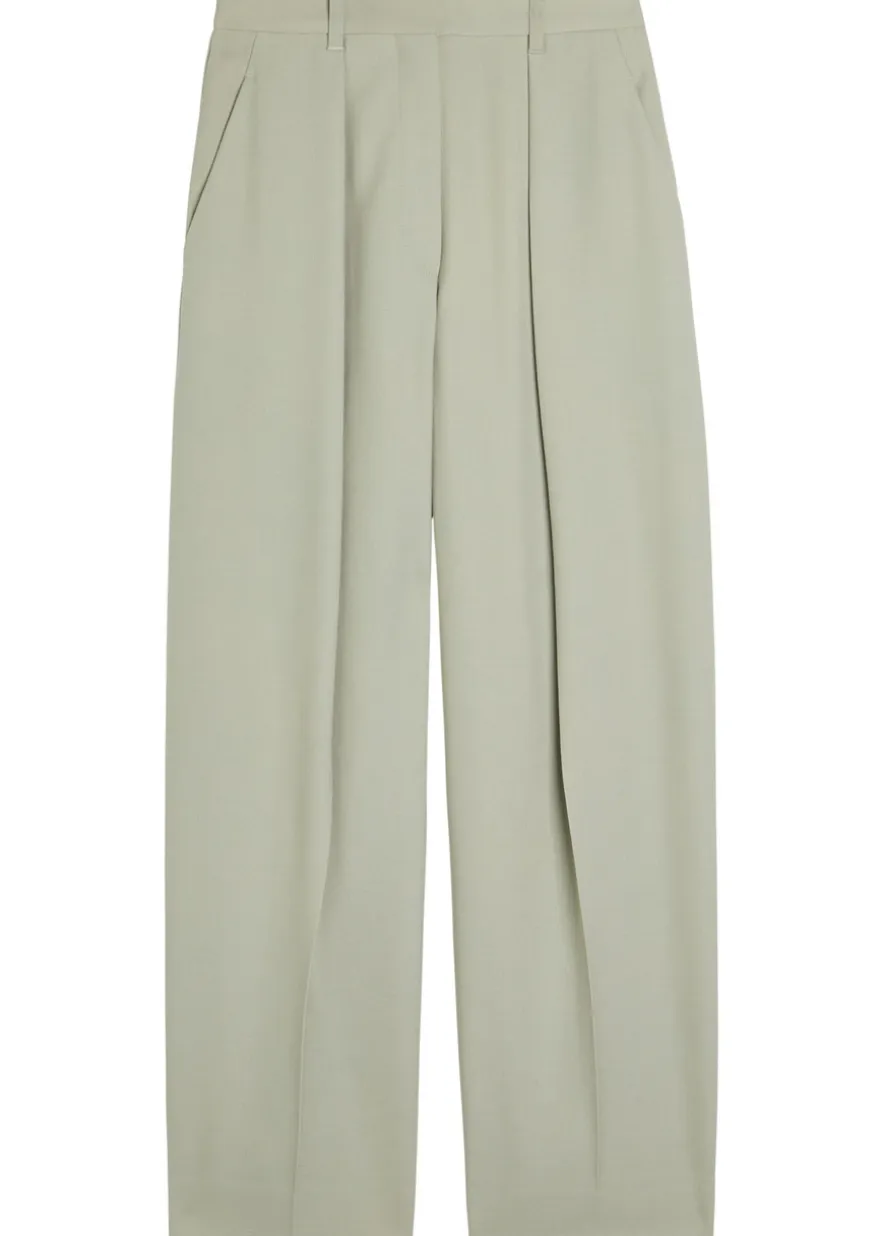 Wide-leg woven trousers