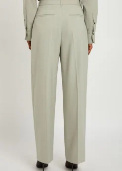 Wide-leg woven trousers