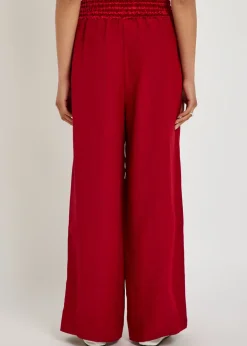 Wide-leg woven trousers