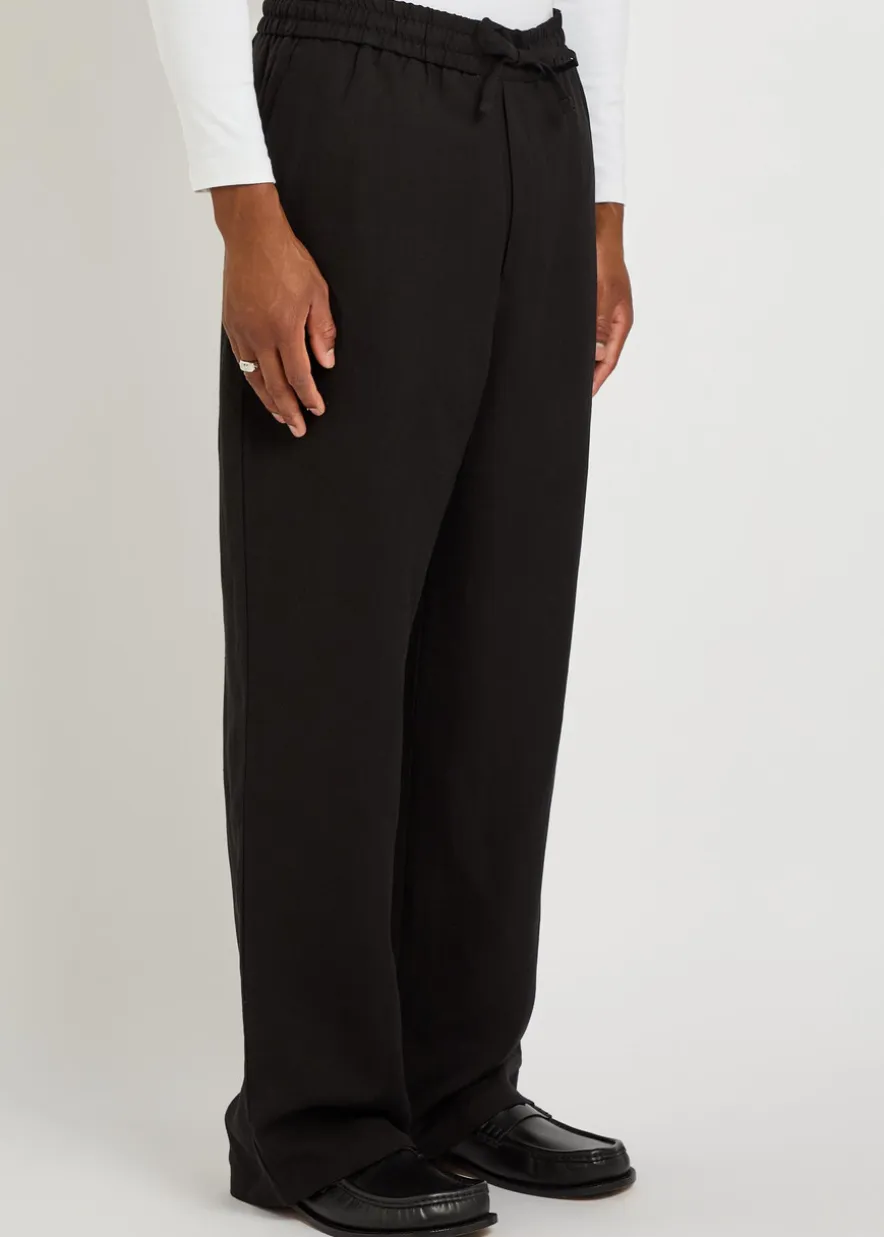 Wide-leg woven trousers