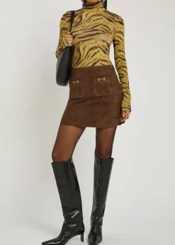 Wiley horsebit-embellished suede mini skirt