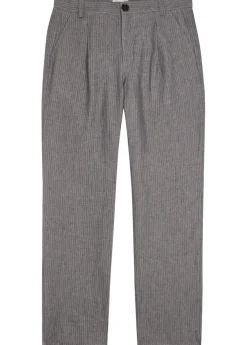Wilkins striped straight-leg linen trousers