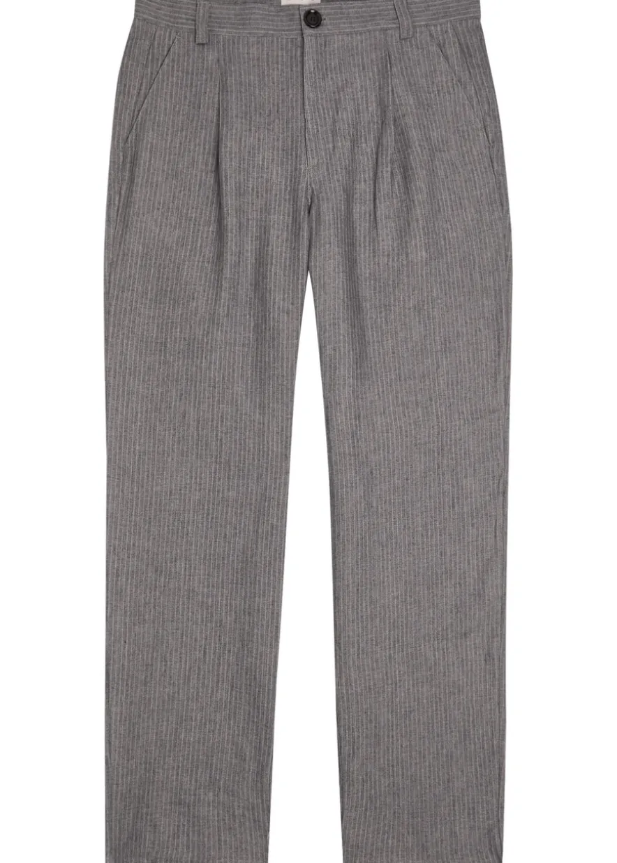 Wilkins striped straight-leg linen trousers