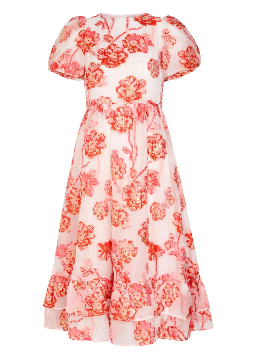 Willa floral-jacquard organza midi dress