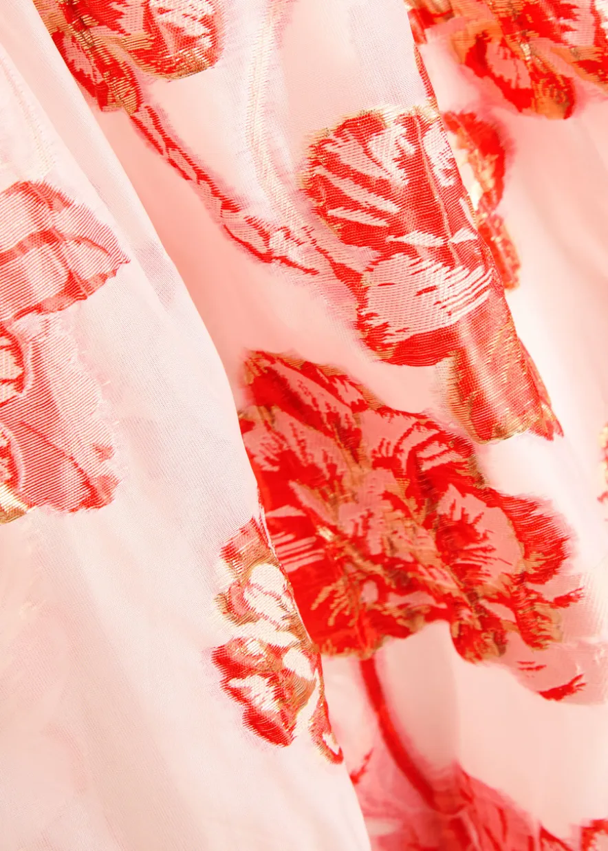 Willa floral-jacquard organza midi dress