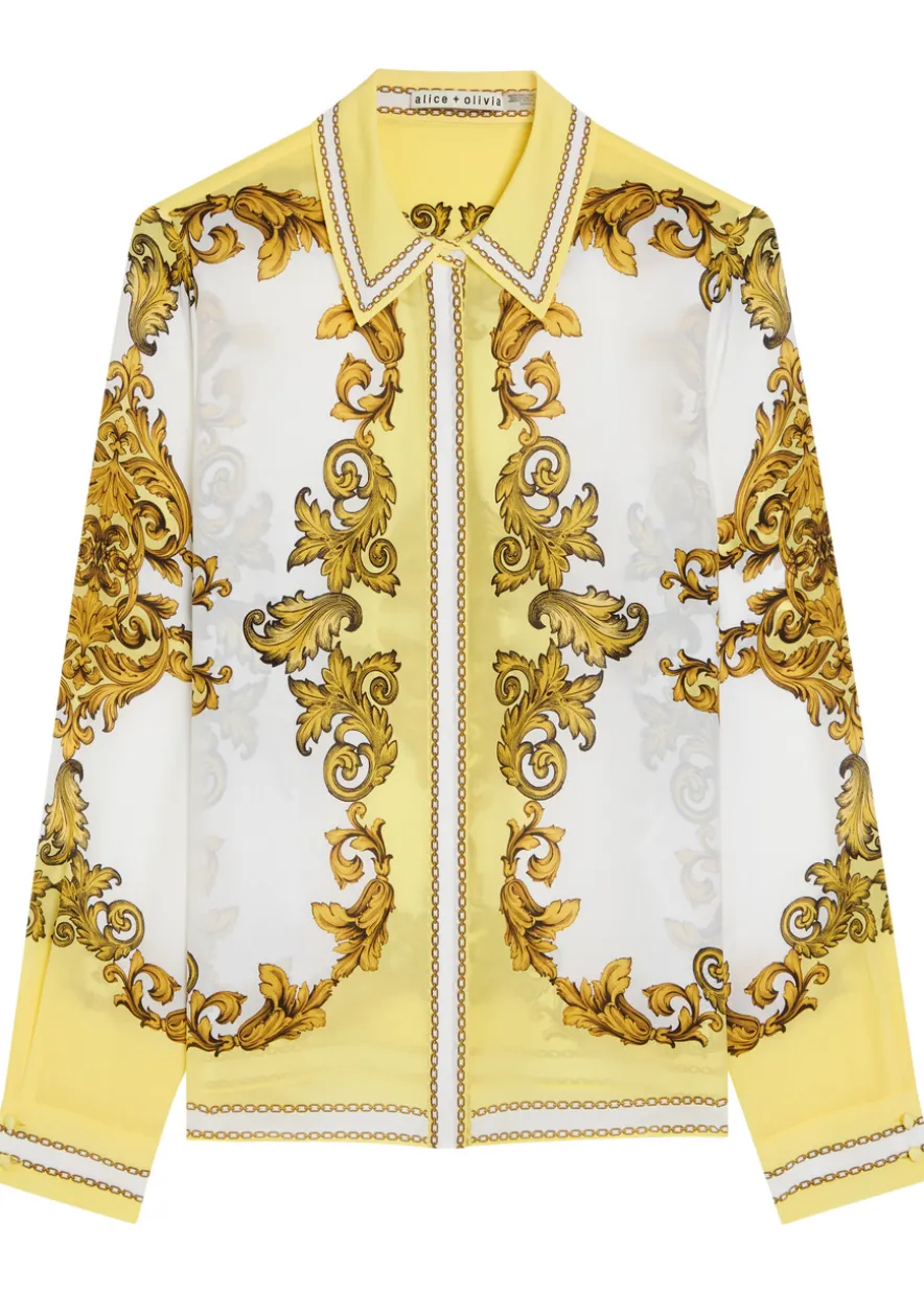 Willa printed silk-chiffon shirt