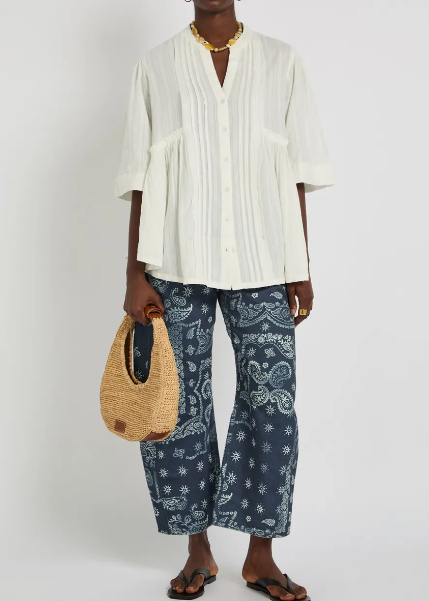 Willow textured cotton blouse