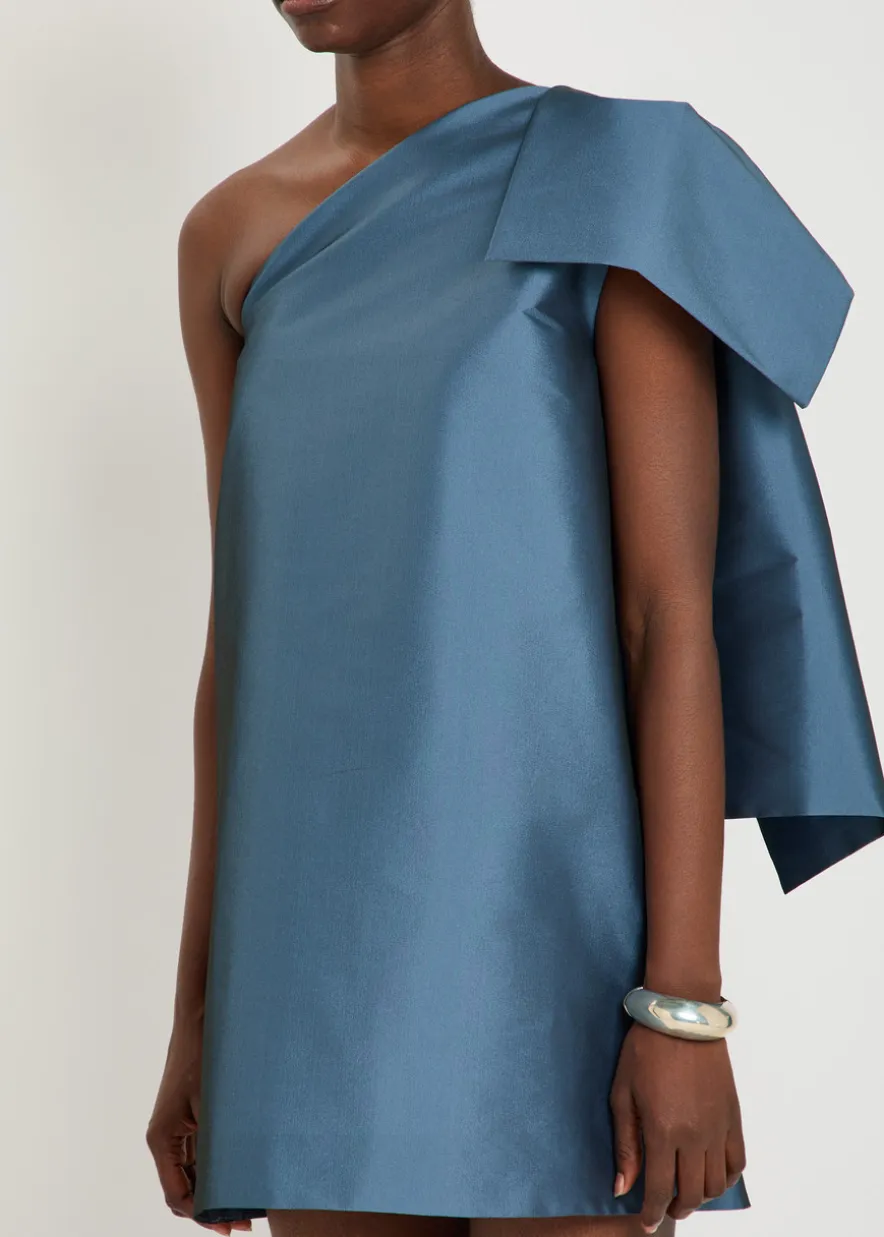 Winnette bow-appliquéd taffeta mini dress