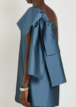 Winnette bow-appliquéd taffeta mini dress