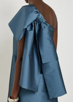 Winnette bow-appliquéd taffeta mini dress