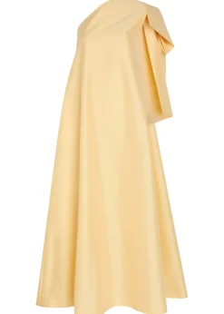 Winnette bow-appliquéd taffeta gown