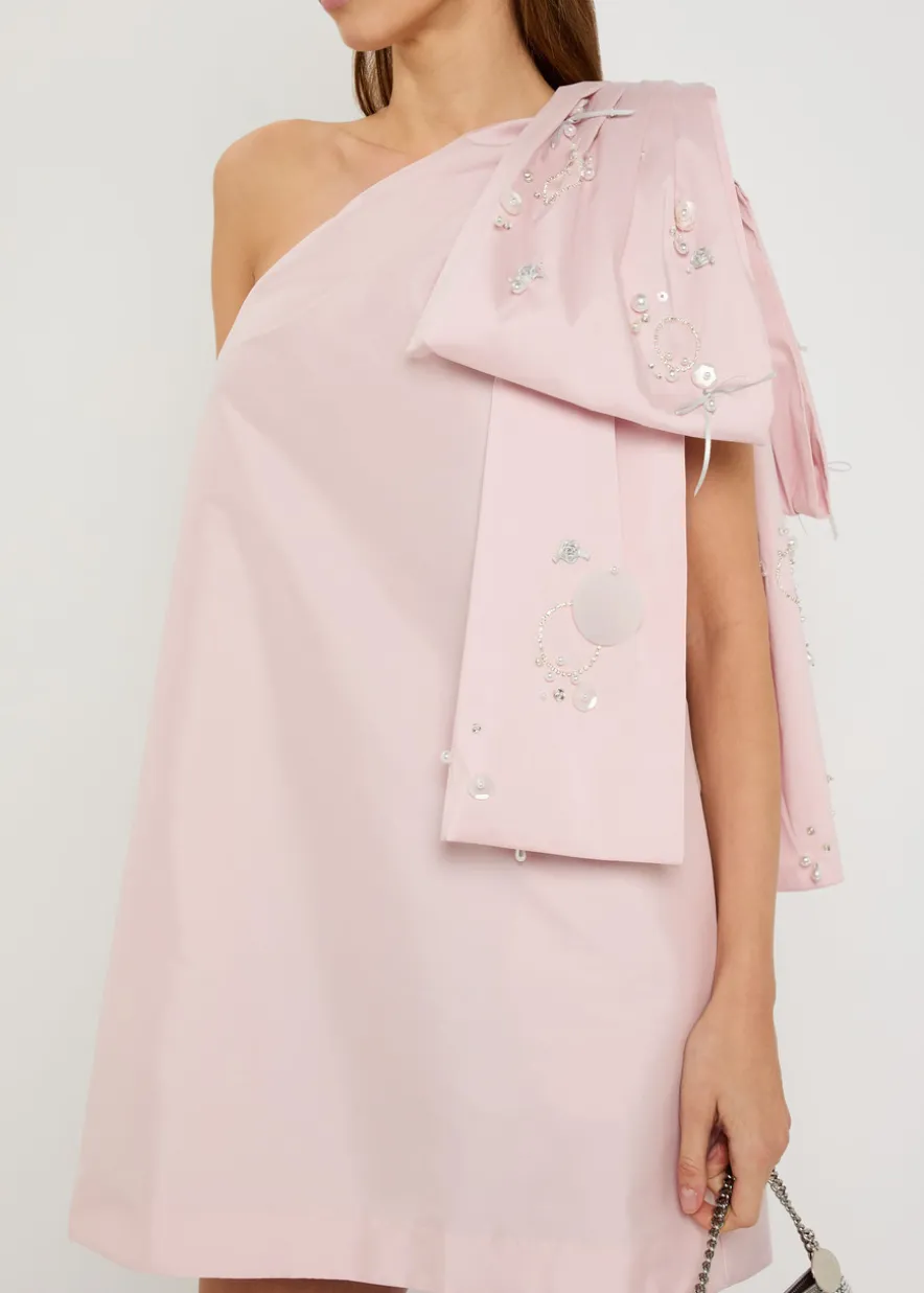 Winnie bow-embellished taffeta mini dress