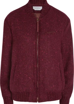 Winslow speckled wool-blend bomber jacket