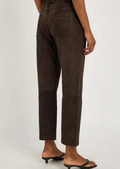 Winslow straight-leg suede trousers