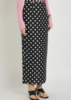 Winton polka-dot silk midi skirt