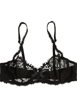 Wish black lace half-cup bra