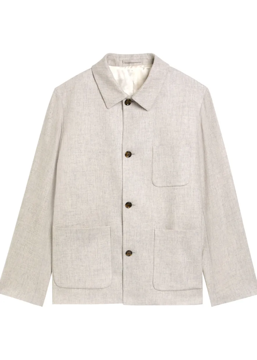 Wool and cashmere-blend overshirt