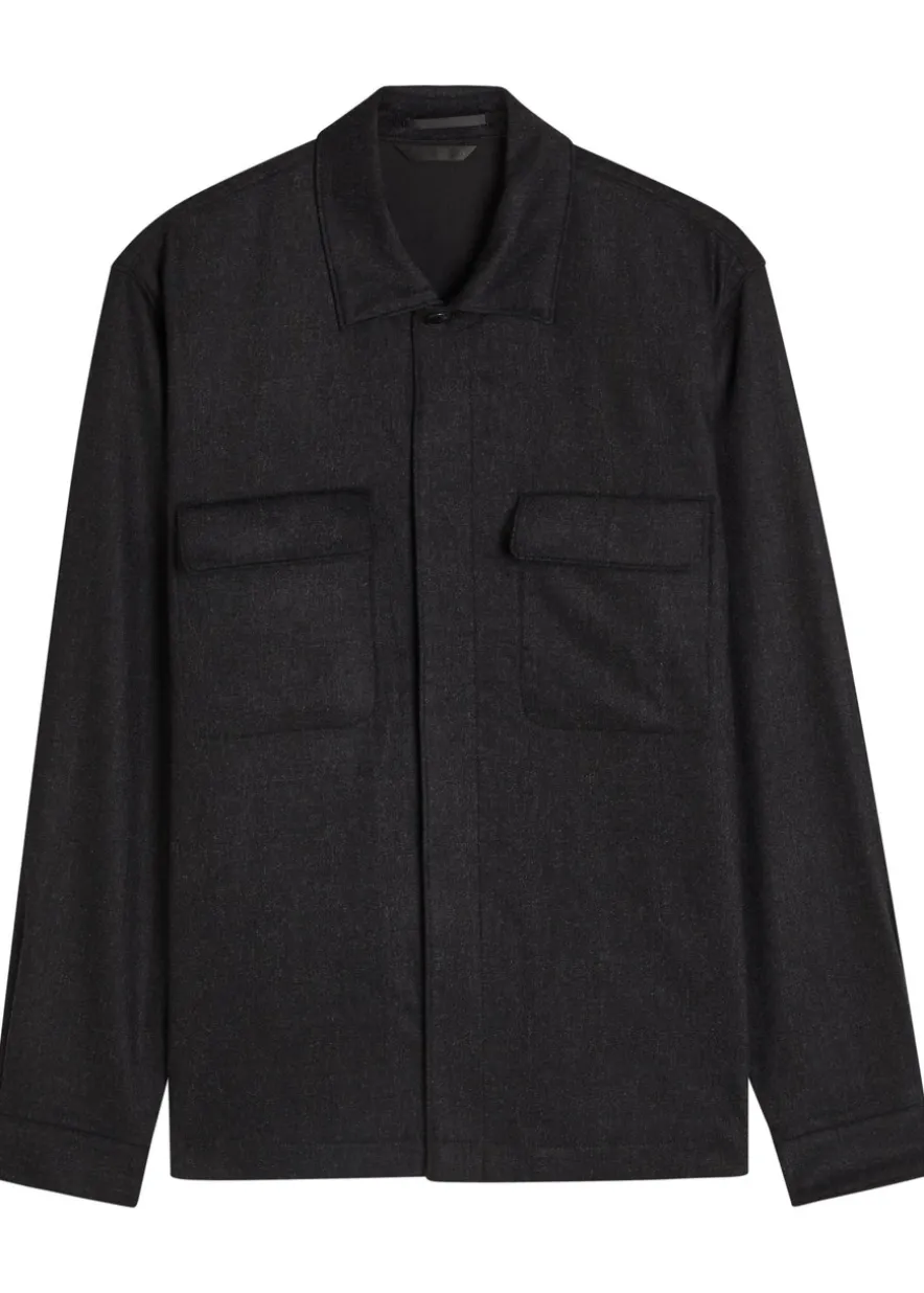 Wool and cashmere-blend overshirt