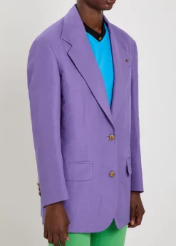 Wool and linen-blend blazer