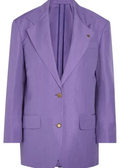 Wool and linen-blend blazer