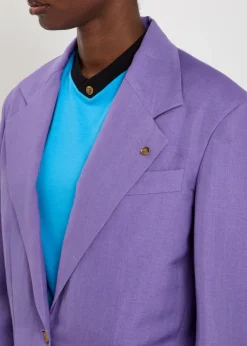 Wool and linen-blend blazer