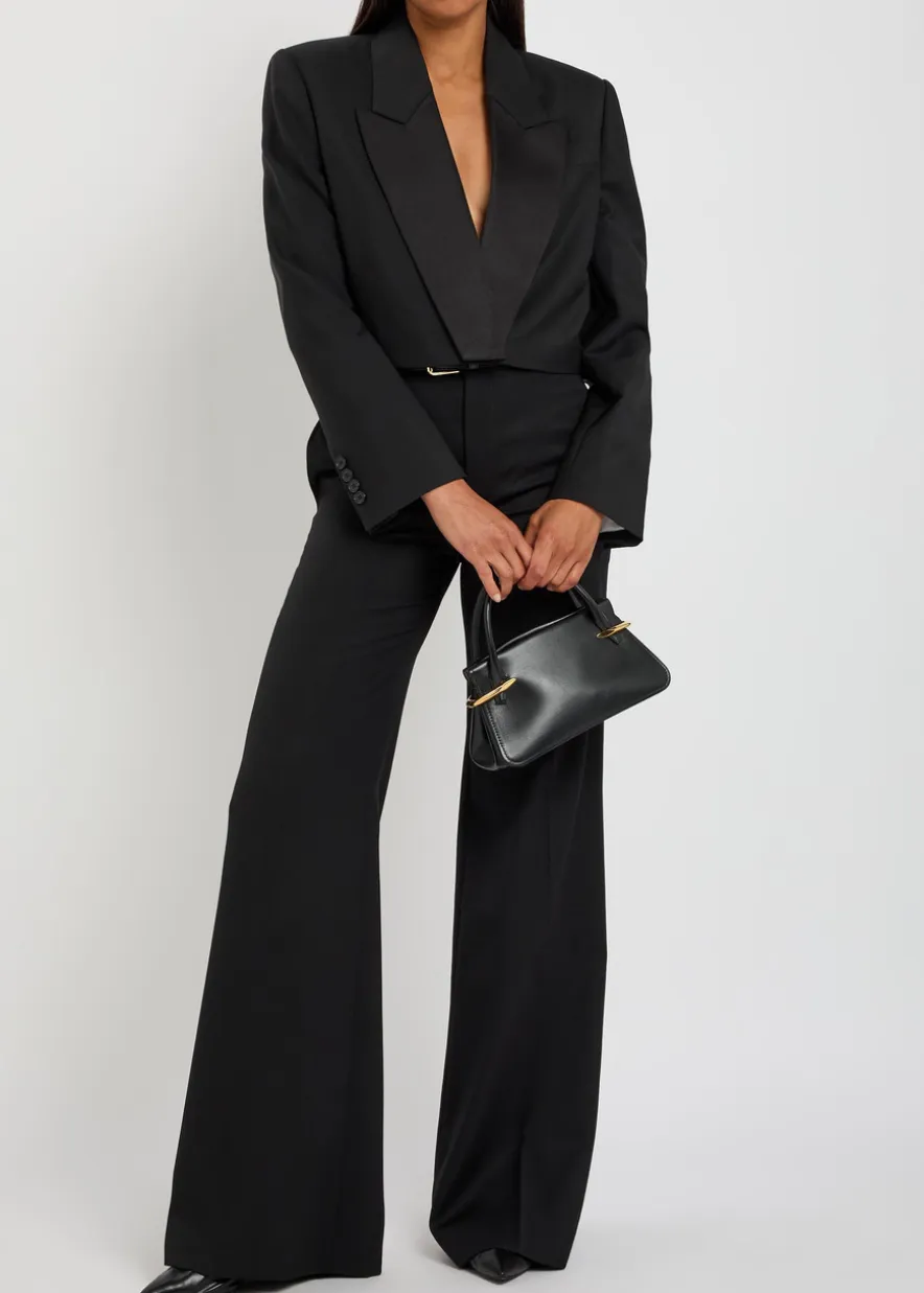 Wool and mohair-blend cropped blazer