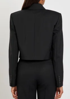 Wool and mohair-blend cropped blazer