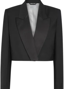 Wool and mohair-blend cropped blazer