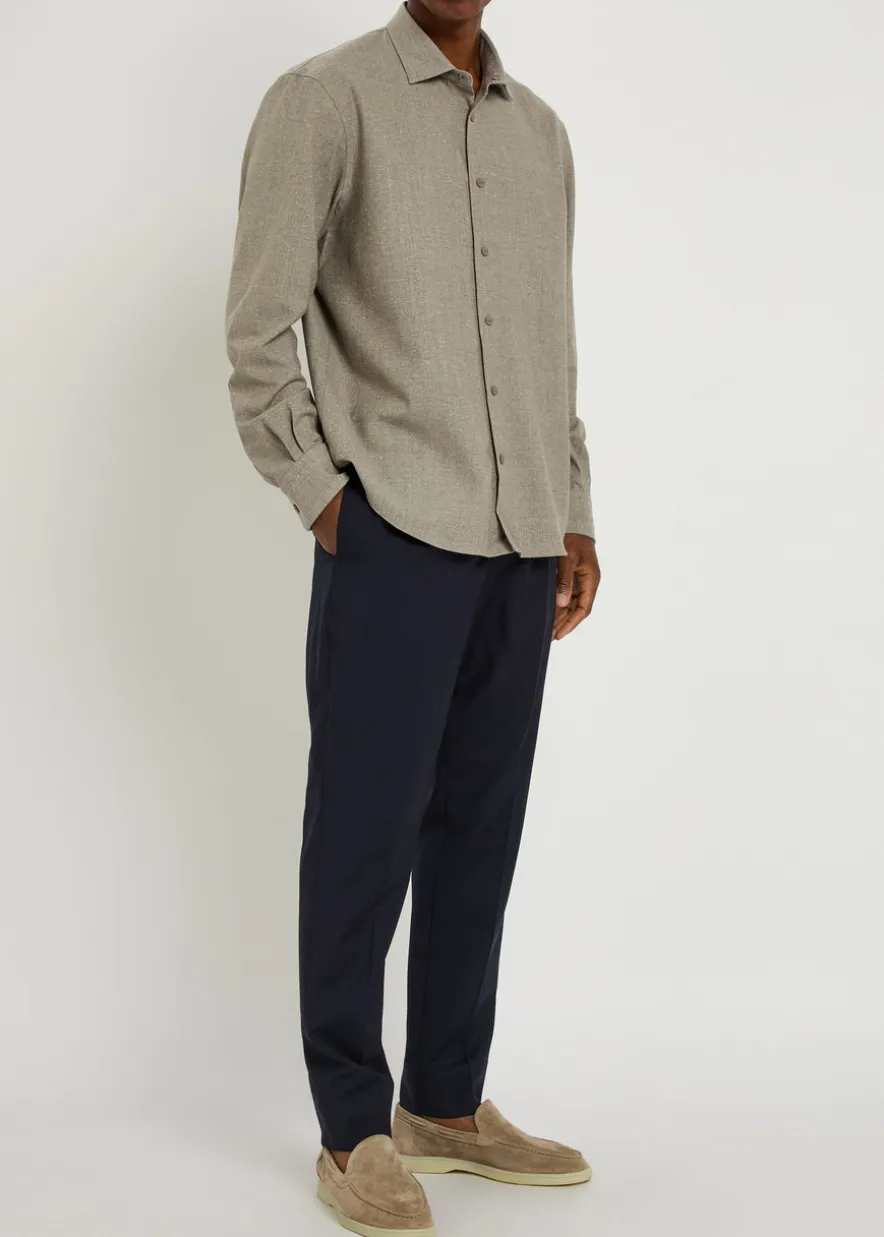 Wool and silk-blend overshirt