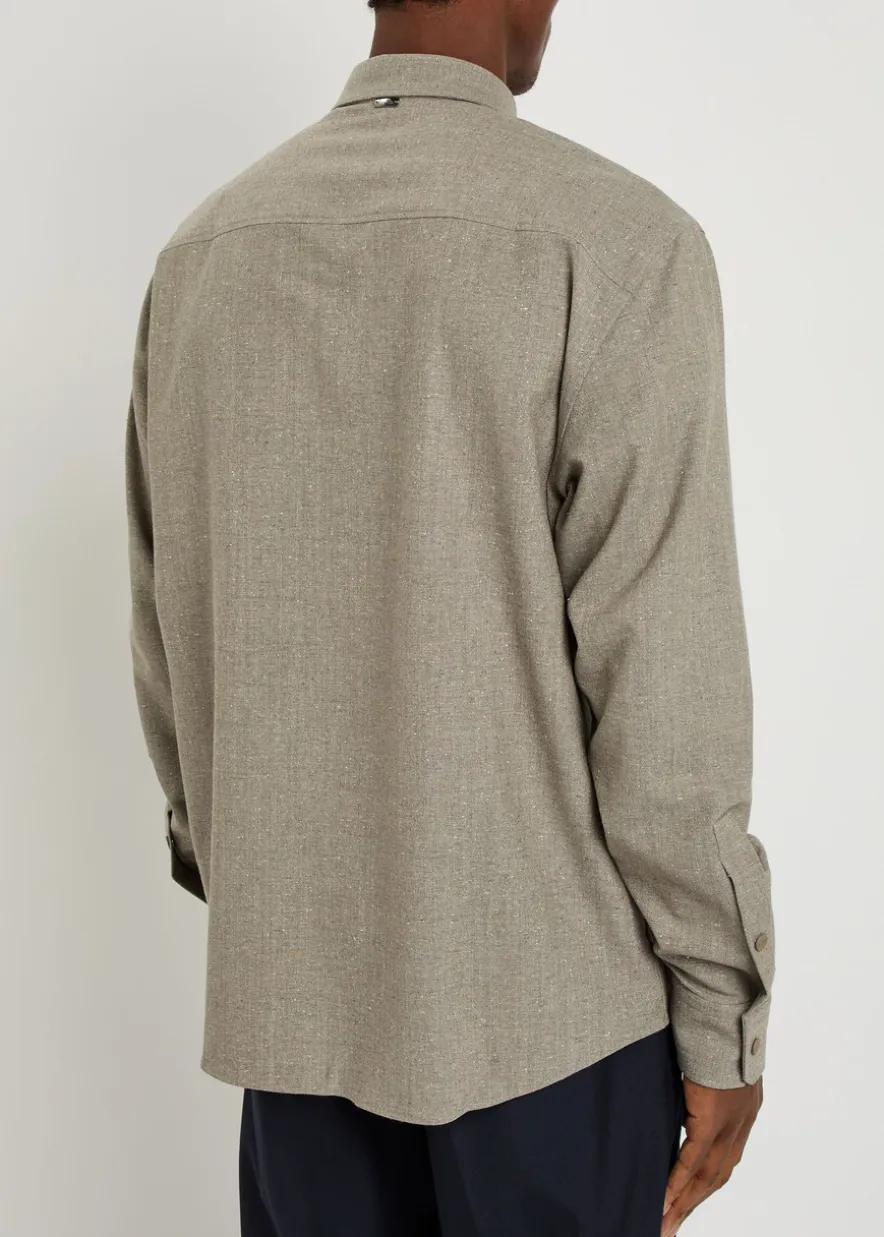 Wool and silk-blend overshirt