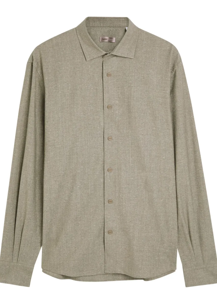 Wool and silk-blend overshirt