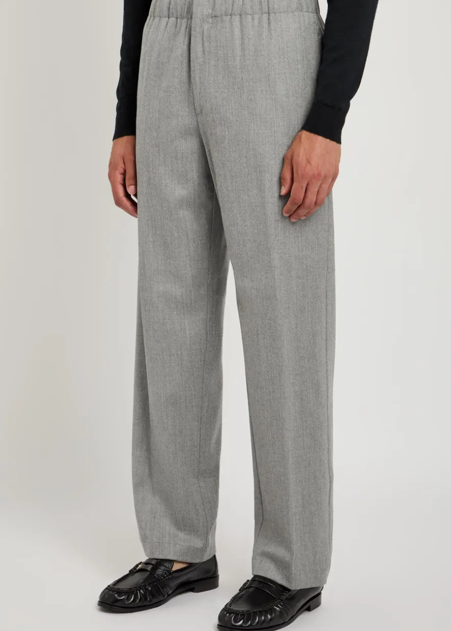 Wool and silk-blend trousers