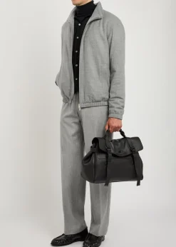 Wool and silk-blend trousers