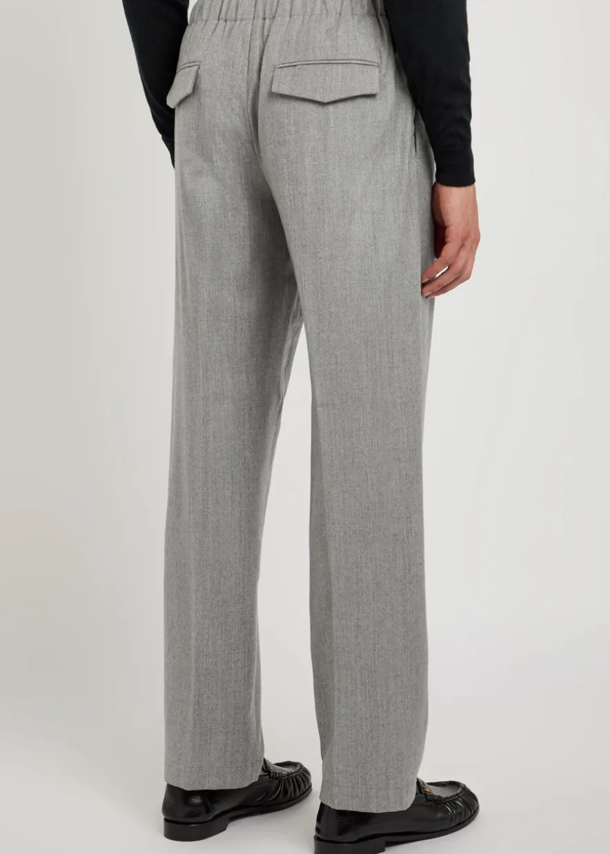 Wool and silk-blend trousers